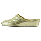 3253 Pleated Leather Wedge Slipper