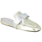 Marlena Metallic Leather Buckle Slipper