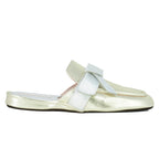 Marlena Metallic Leather Buckle Slipper