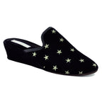 Starry Velvet Embroided Star Slipper