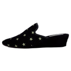 Starry Velvet Embroided Star Slipper