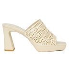 Caviar-LSR Lazercut Platform Heel Slide