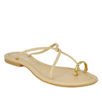 Pacifico Leather Toe Ring Flat Sandal