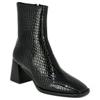 Sherpal-2 Croc Leather Heel Bootie