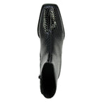 Sherpal-2 Croc Leather Heel Bootie