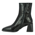 Sherpal-2 Croc Leather Heel Bootie