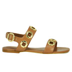 Milan Leather  Ornament Flat Sandal