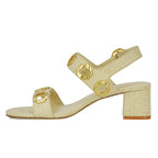 Milan Raffia Ornament Heel Sandal