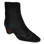 Aspen Suede Embroidered Heel Bootie