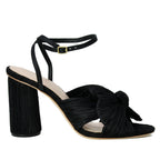 Camelia Fabric Knot Heel Sandal