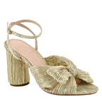 Camelia Fabric Knot Heel Sandal