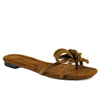 Hadley-KS Suede Bow Flat Sandal