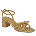 Mikel-Midheel Leather Bow Sandal