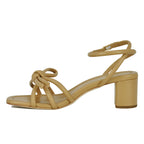 Mikel-Midheel Leather Bow Sandal