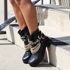 Matrix Leather Chain Boot