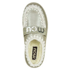 BounceClog-1001B Leather Fur Wedge Clog