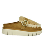 Bounce-Clog Curly Fur Wedge Clog