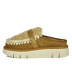 Bounce-Clog Curly Fur Wedge Clog