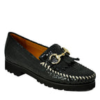 Broadwick Croco Patent Fringe Loafer