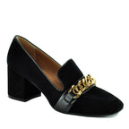 Meli Suede Chain Heel Pump