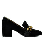 Meli Suede Chain Heel Pump