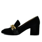 Meli Suede Chain Heel Pump