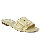 Bambi Raffia Buckle Flat