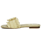 Bambi Raffia Buckle Flat