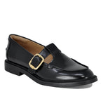 Elaina Leather Buckle Closed Flat