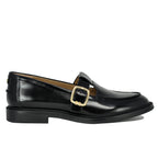 Elaina Leather Buckle Closed Flat