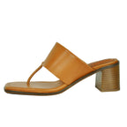 Martha-Block Leather Block Heel Thong