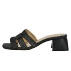 Piper Raffia Block Heel Slide