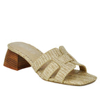 Piper Raffia Block Heel Slide