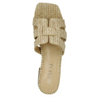 Piper Raffia Block Heel Slide