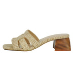 Piper Raffia Block Heel Slide