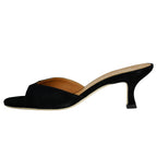 Brigitte Suede Heel Slide