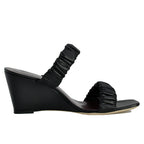 Frankie Wedge Leather Ruffle Wedge