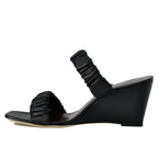 Frankie Wedge Leather Ruffle Wedge