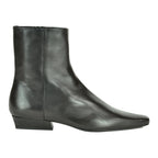 Wally-Flat-Ankle-Boot Leather Flat Bootie