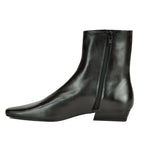 Wally-Flat-Ankle-Boot Leather Flat Bootie