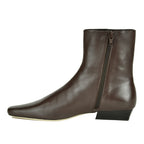 Wally-Flat-Ankle-Boot Leather Flat Bootie