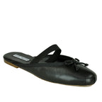 Cutesy Leather Flat Closed Mule