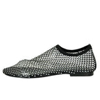Mino-R Rhinestone Mesh Flat