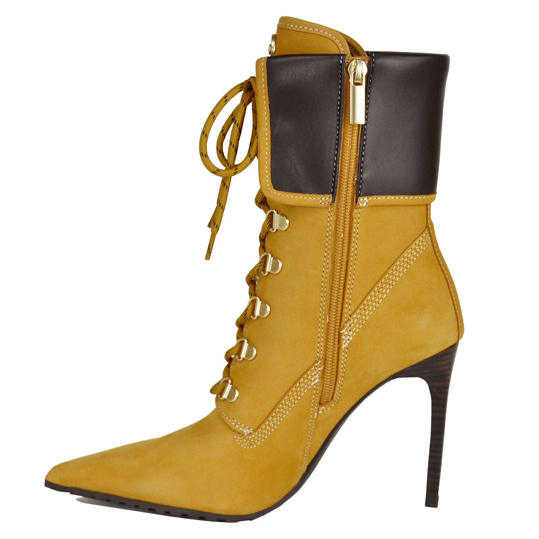 Morals Nubuck Lace Heel Boot