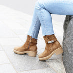 Tori Suede Crepe Platform Bootie