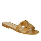 Via-Slide Leather Flat Slide