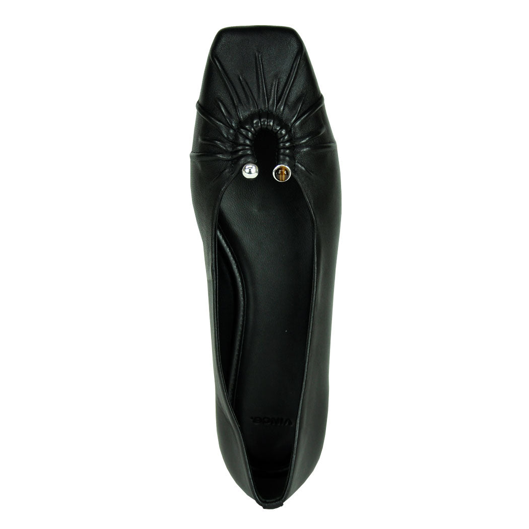 Dany Leather Ruched Flat